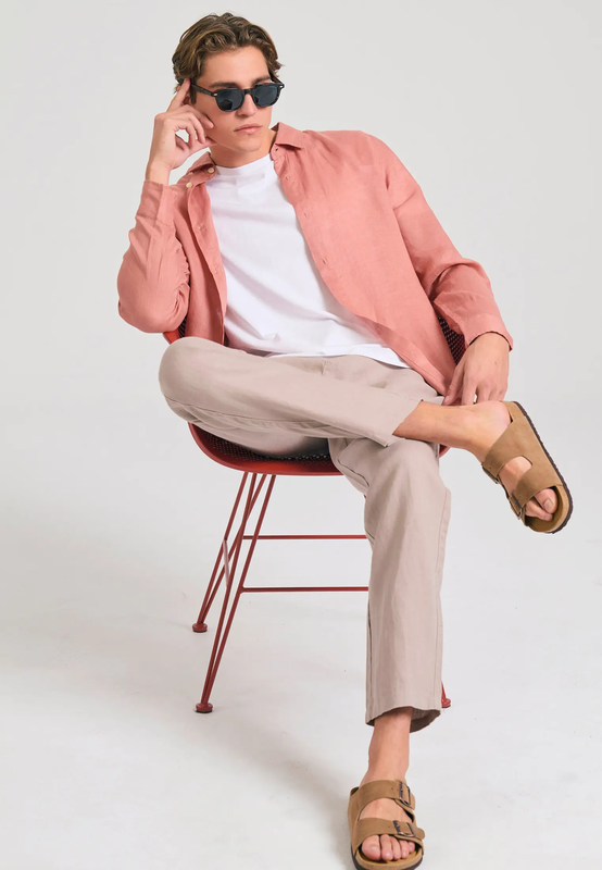 Funkybuddha linen trousers image number null