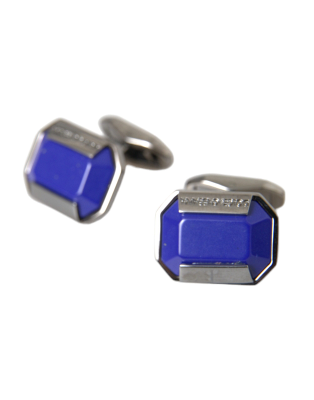 Silver plated brass pin crystal cufflinks-null