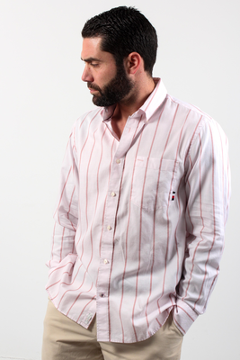 Oxford stripe rf shirt - tommy hilfiger, Pink, medium
