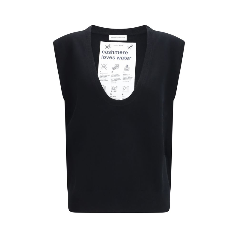 Black elastane sleeveles sweater-null