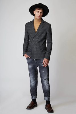 Stefan crossbody check jacket, Grey, medium