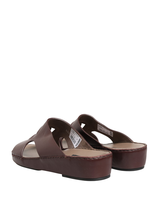 Maroon leather cutout dg logo sandals shoes-null
