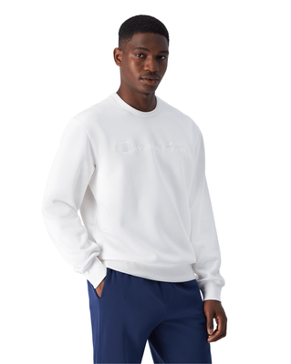 Champion men crewneck sweatshirt, White, medium