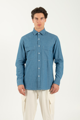 Vittorio denim shirt, Blue, medium