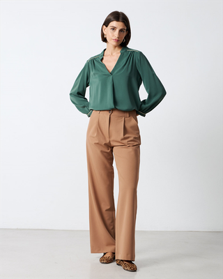 Trouser suit wide leg, Camel, medium