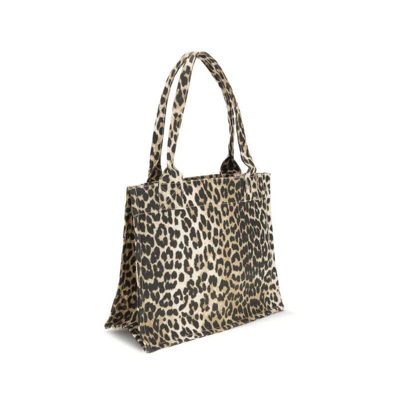 Brown recycled cotton shoulder bag-null