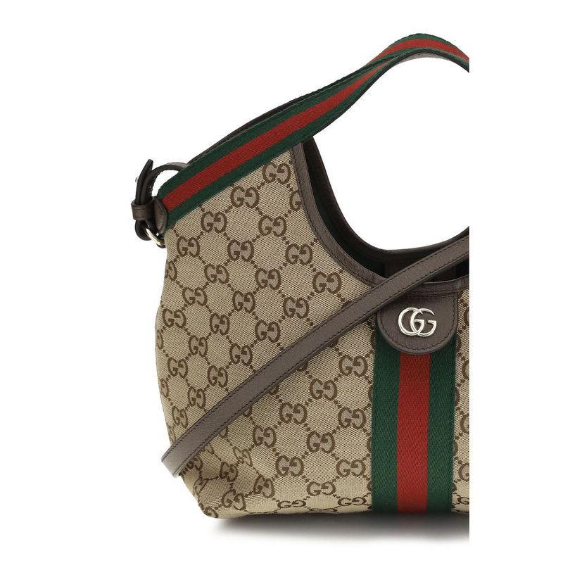 Beige fabric shoulder bag-null
