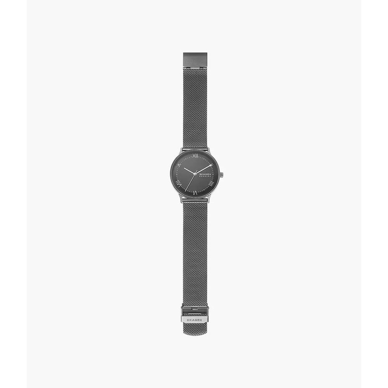 Gray stainless steel dress watch-null