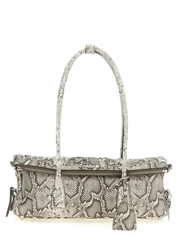 White goatskin shoulder bag-null