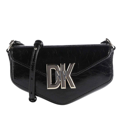 Dkny downtown cross body handbag, Black / Gold, medium