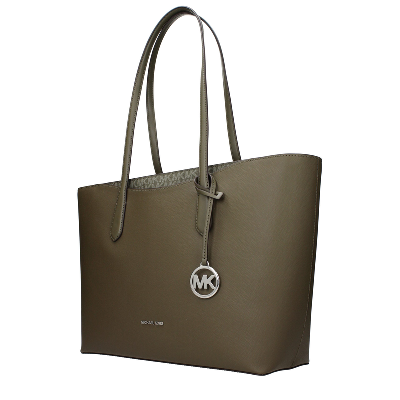 Green fabric shoulder bag-null