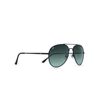 OJO sunglasses classic 55-14 black frame and temples with  green gradient lenses rx