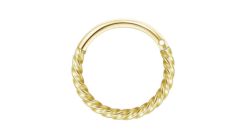 Surgical steel twisted clicker gold-null