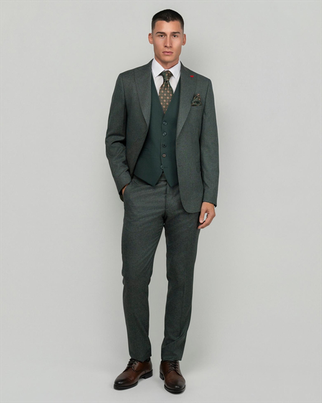 Dezign 3piece slim fit suit in patterned-null