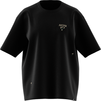 Adidas women's lounge mini graphic t-shirt, Black/black, medium