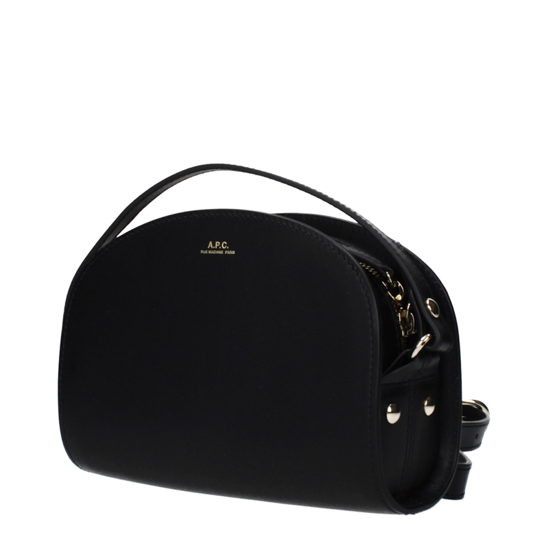 Black leather crossbody bag-null