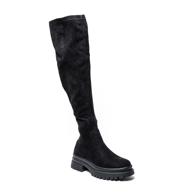 Miss belgini black over the knee suedette boots-null