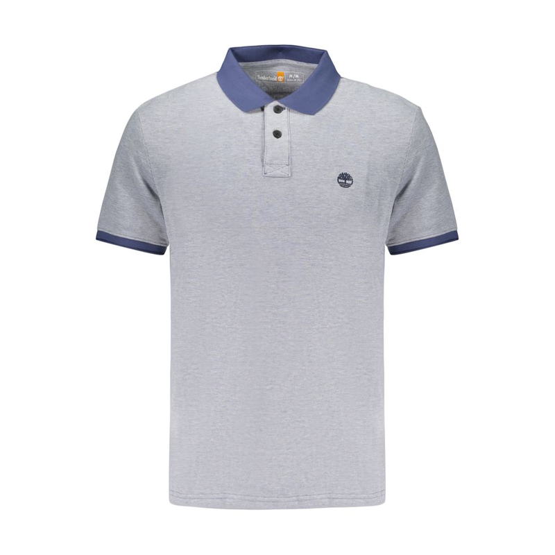 Blue cotton men's polo shirt-null