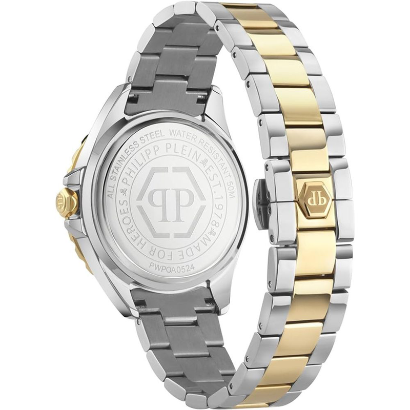 Gold stainless steel dress watch-null