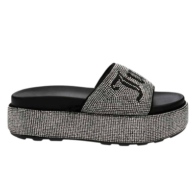 Juicy Couture dora diamante stacked sandal, Black, medium