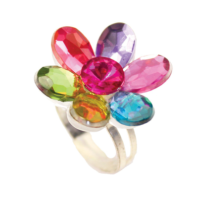 Great pretenders flower gem rings - 24 pcs