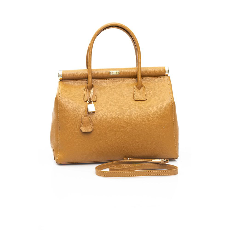 Brown leather women shoulder bag-null