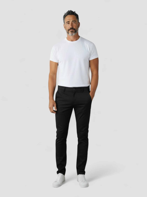 Slim fit chino trousers - black-null