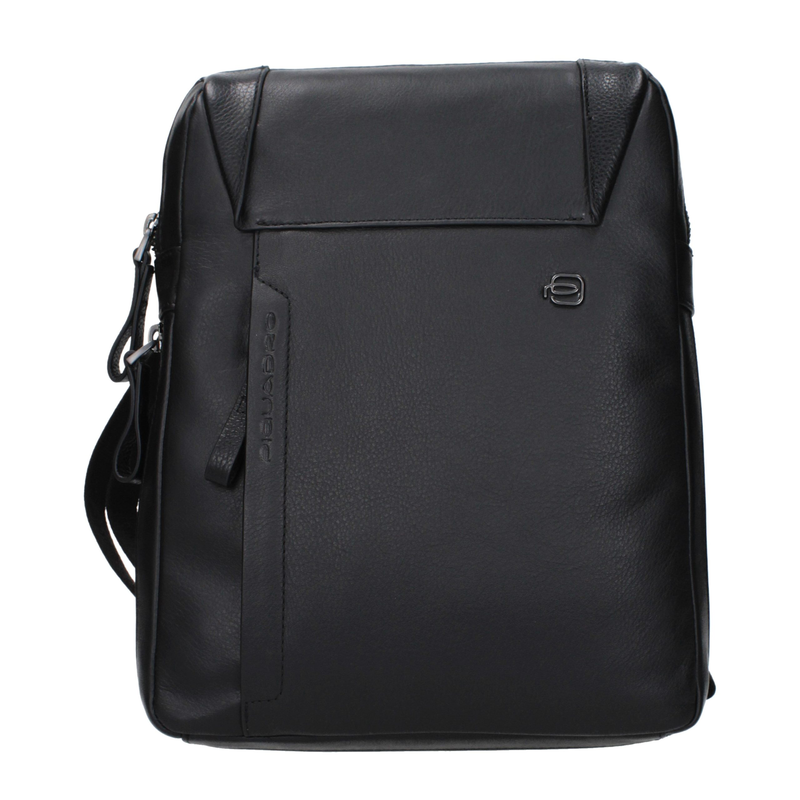 Black leather crossbody bag-null