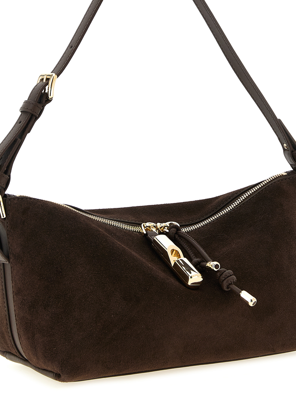 Brown calfskin shoulder bag-null
