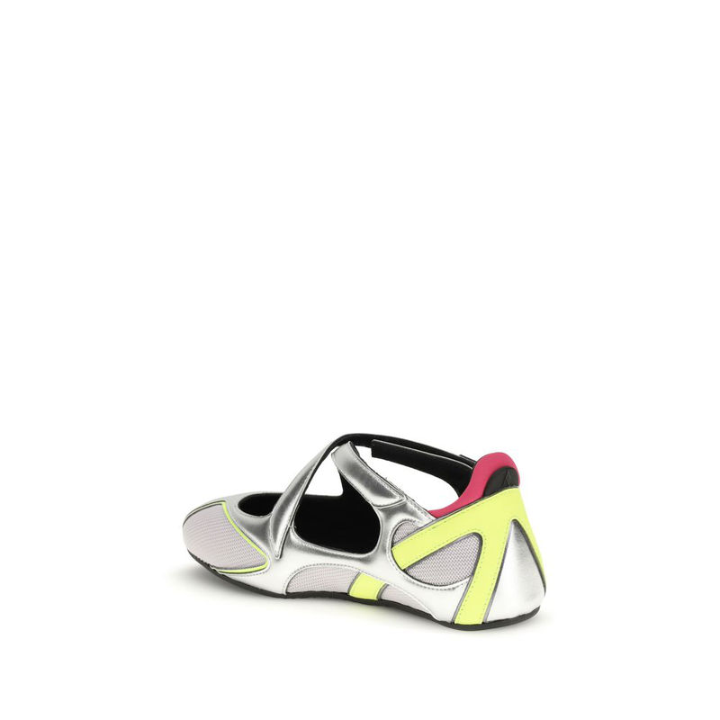 Silver polyurethane ballet flats-null