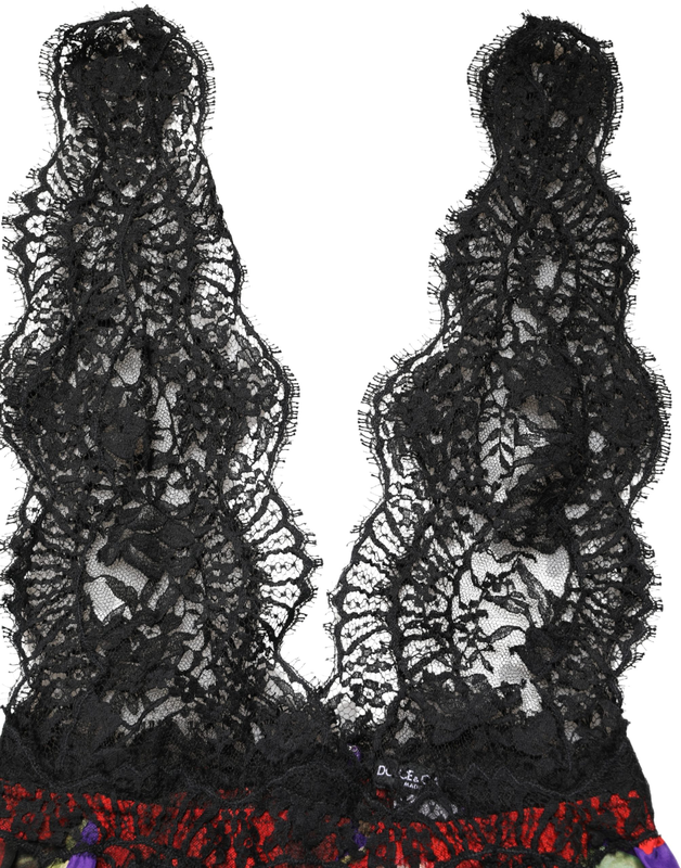 Multicolor floral lace short mini sleeveless dress-null