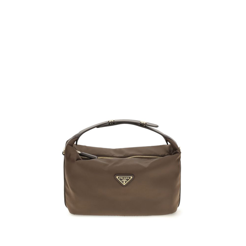Brown recycled polyamide handbag-null