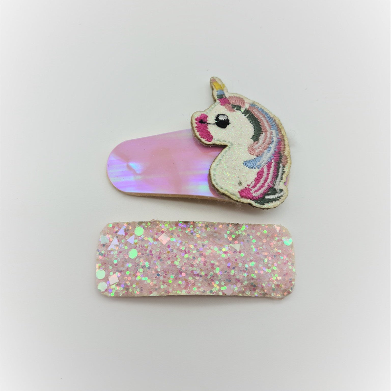 Migant children unicorn glitter hair clips-null