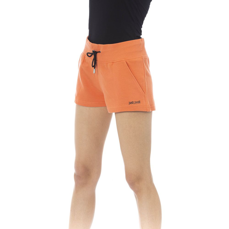Orange cotton women's sweatshorts-null