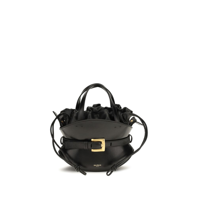 Black calf leather bos taurus shoulder bag, Black, medium