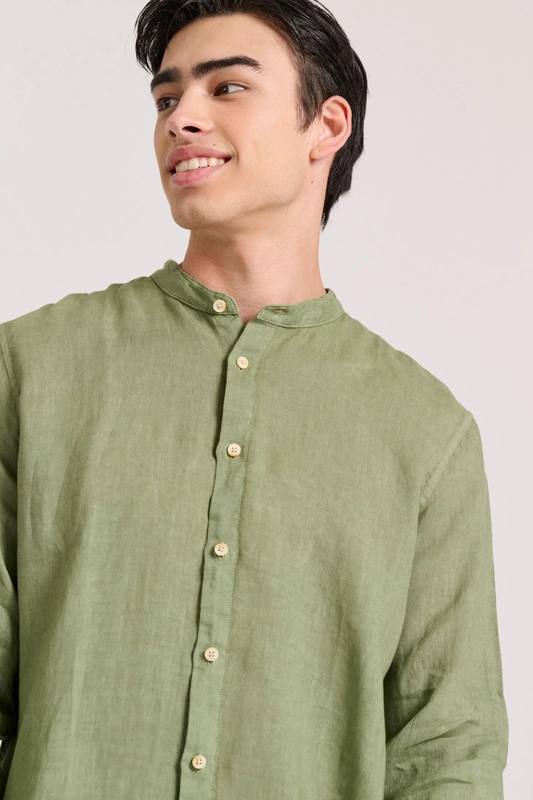 Funkybuddha shirt linen mandarin-null