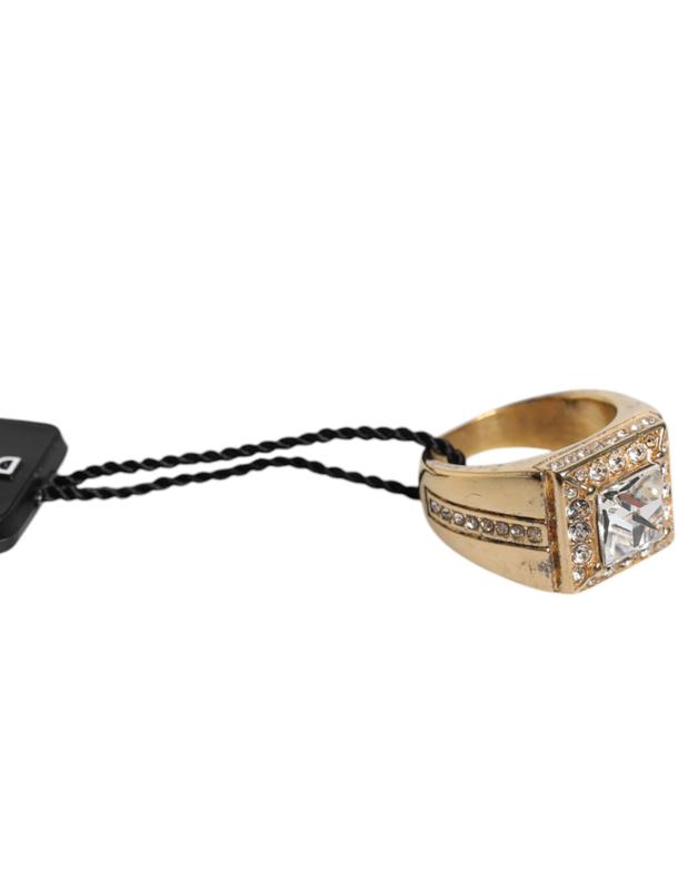 Gold tone sterling silver 925 crystals ring-null