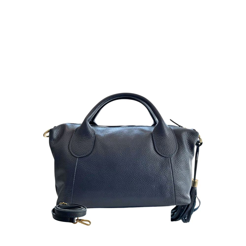 Blue leather women handbag-null