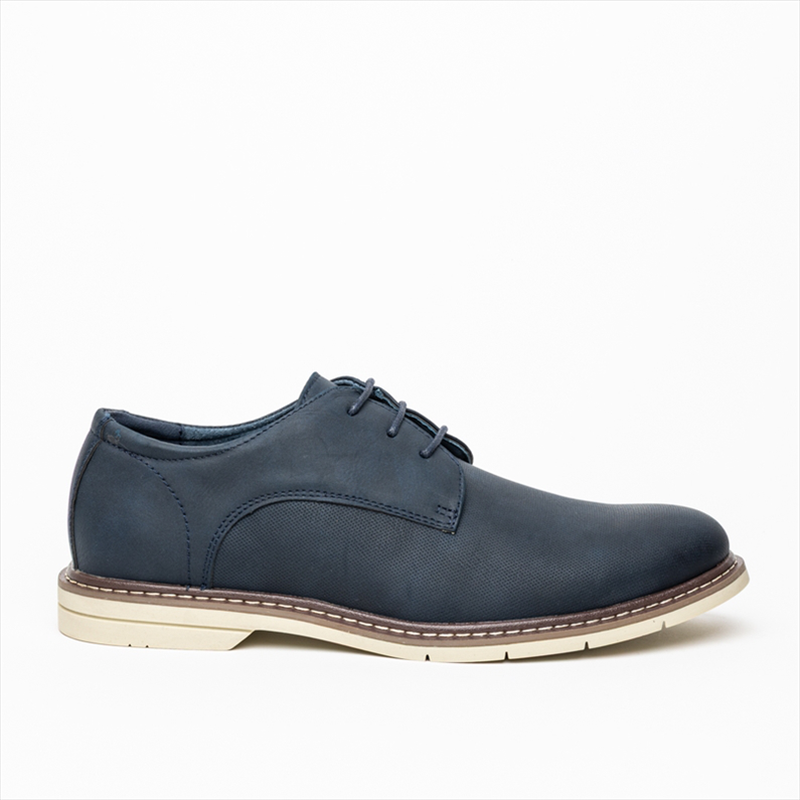 Southport lace up textured casual shoes with contrast sole-null