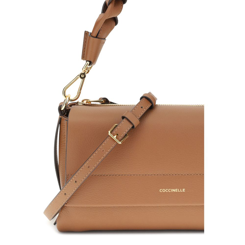 Beige calf leather bos taurus shoulder bag-null