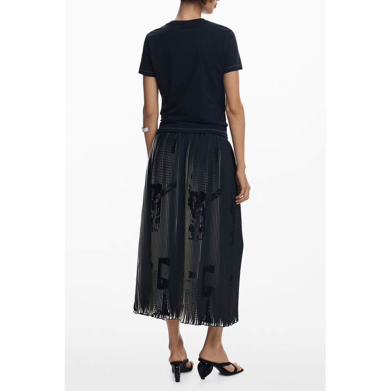 Black polyester women skirt-null