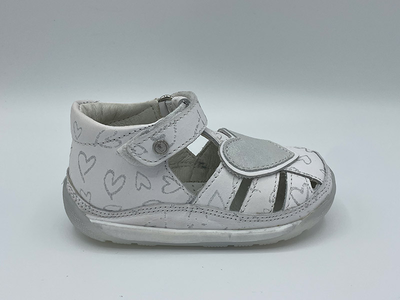 Leather first steps sandals for1150097003, White, medium