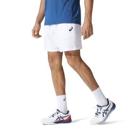Asics men court m 7in short (2041a150), White, medium