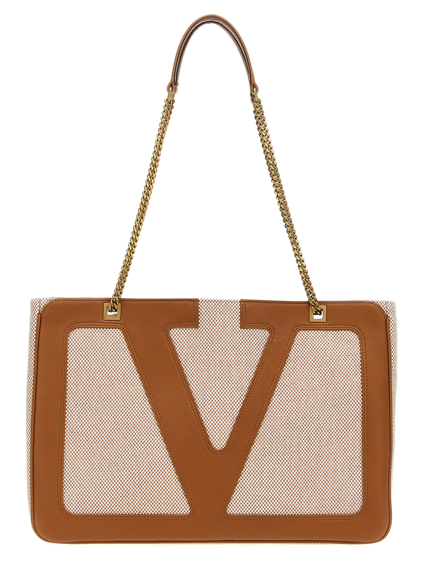 Beige cotton tote bag-null
