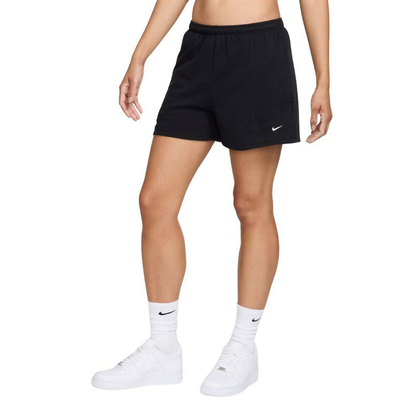 Nike sportswear womens chill terry mid-rise short, Black / Sail, medium