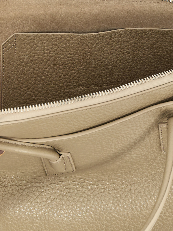 Beige calfskin shoulder bag-null