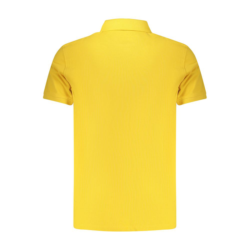 Yellow cotton men polo shirt-null
