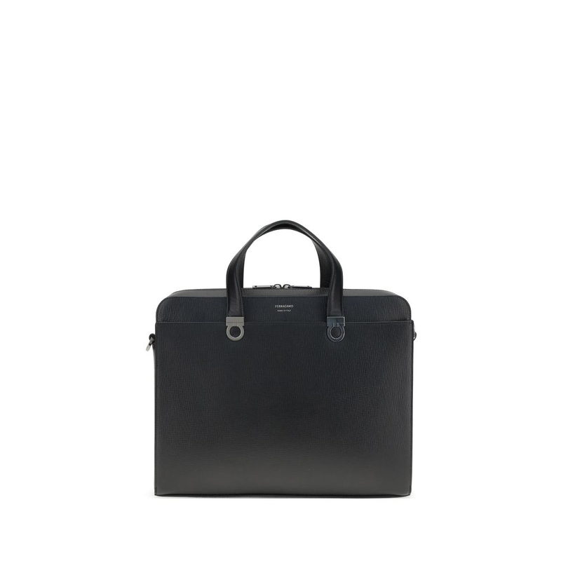 Black calf leather bos taurus briefcase-null