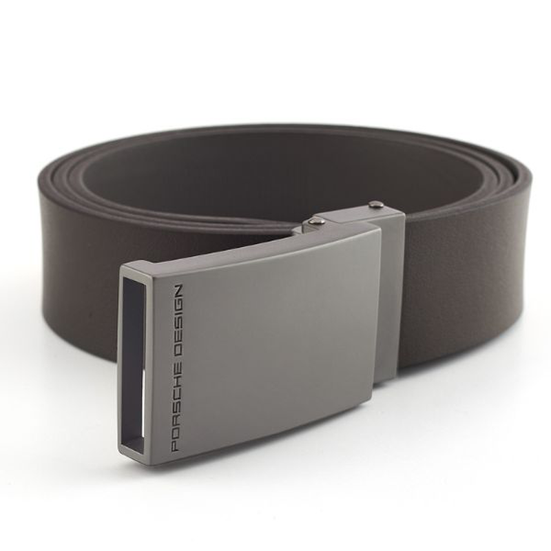 Porsche design business belt with plate buckle 35 dark brown-null