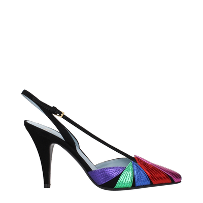 Black leather high heel pumps, Black, medium